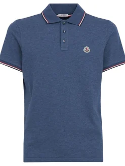 Tricolour-Trimmed cotton polo shirt