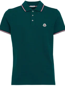 Tricolour-Trimmed cotton polo shirt