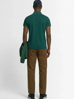 Tricolour-Trimmed cotton polo shirt