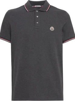 Tricolour-Trimmed cotton polo shirt