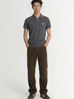 Tricolour-Trimmed cotton polo shirt