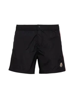 Tricolour-Trimmed nylon swim shorts