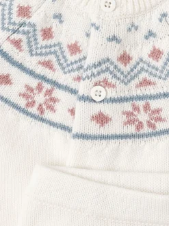 Tricot wool blend cardigan & pants