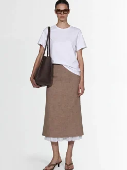 Trionfo linen midi skirt