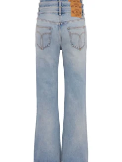 Triple-layer flared jeans