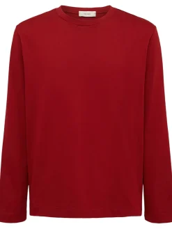 T-shirt a maniche lunghe in jersey di cotone