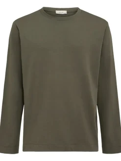 T-shirt a maniche lunghe in jersey di cotone