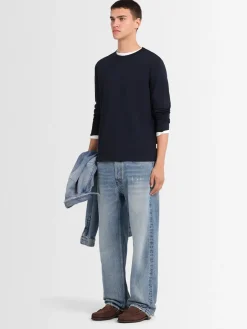 T-shirt a maniche lunghe in jersey di cotone