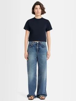 T-shirt cropped Greta in jersey di cotone