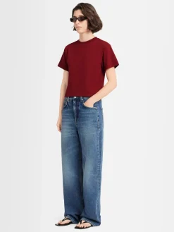 T-shirt cropped Greta in jersey di cotone