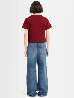 T-shirt cropped Greta in jersey di cotone