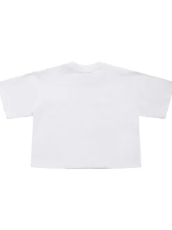 T-shirt cropped in jersey di cotone