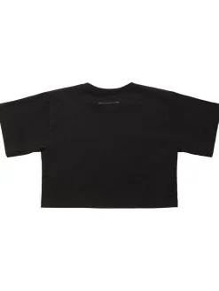 T-shirt cropped in jersey di cotone