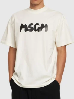 T-shirt in jersey di cotone con logo