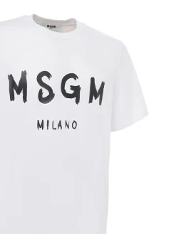 T-shirt in jersey di cotone con logo stampato