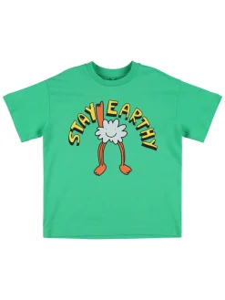 T-shirt in jersey di cotone stampato