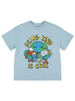 T-shirt in jersey di cotone stampato