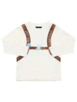 T-shirt in jersey di cotone stampato