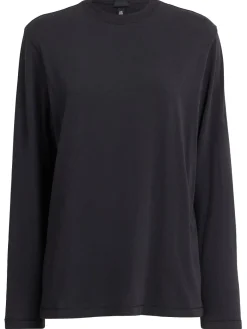 T-shirt in misto cotone a maniche lunghe