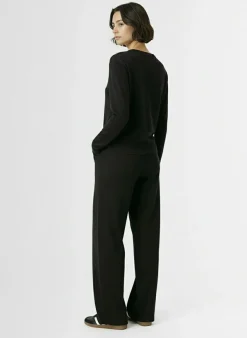 T-shirt in misto cotone a maniche lunghe