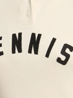 T-shirt tennis in cotone a costine