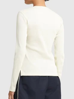 T-shirt tennis in cotone a costine