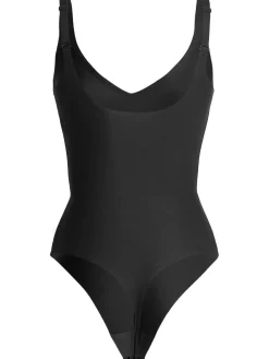 Unlined plunge thong bodysuit