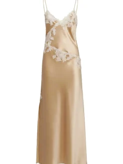 Vera satin & lace midi dress