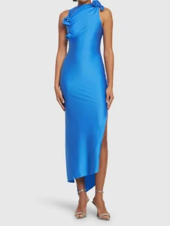 Vestito asimmetrico in jersey stretch