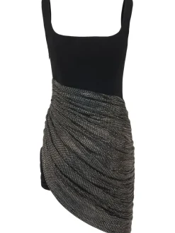 Vestito asimmetrico in viscosa drappeggiata