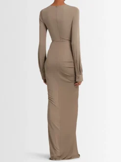 Vestito Bateau in jersey drappeggiato