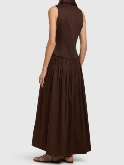 Vestito chemisier lungo Sama in popeline di cotone