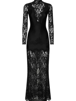 Vestito collo alto in pizzo