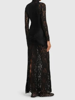 Vestito collo alto in pizzo