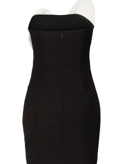 Vestito corto drappeggiato senza spallini