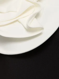 Vestito corto drappeggiato senza spallini