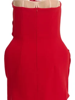 Vestito corto in misto lana senza spallini