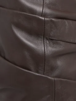 Vestito corto in pelle senza spalline