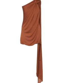 Vestito corto in viscosa drappeggiata