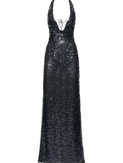 Vestito Eima con paillettes e schiena scoperta