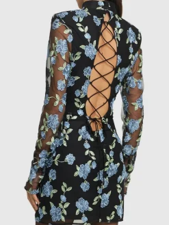 Vestito Gabriella in mesh con ricami