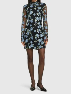 Vestito Gabriella in mesh con ricami