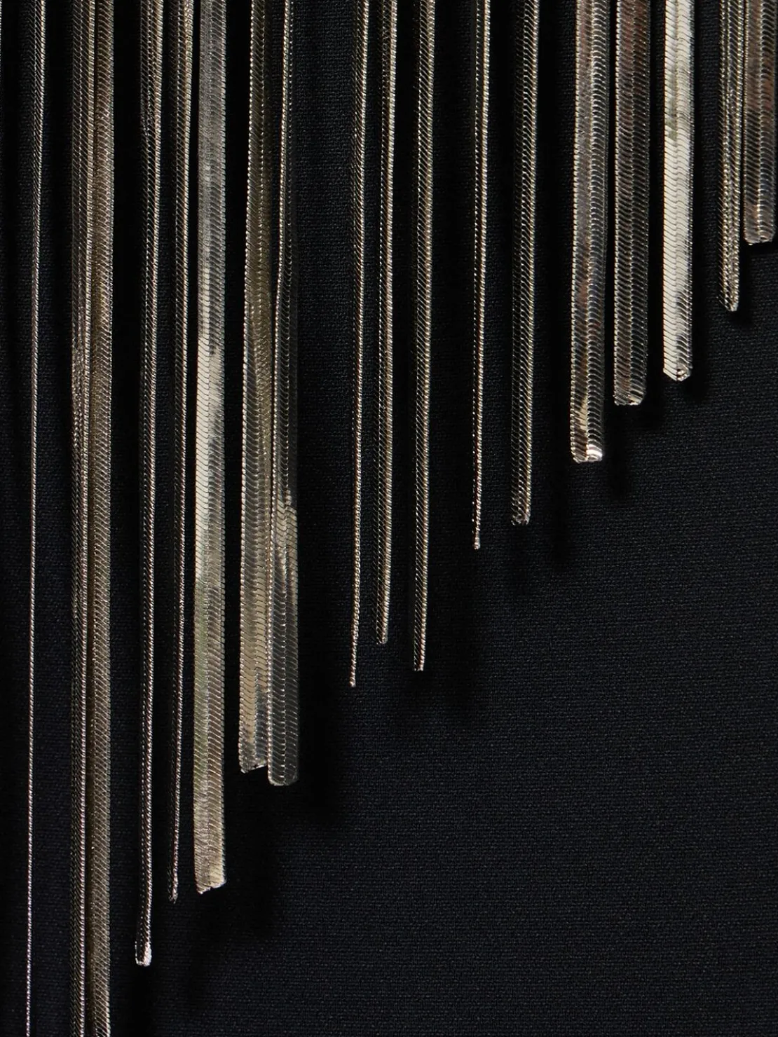 Vestito in cady / frange metallizzate