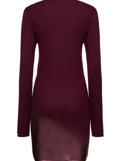 Vestito in cashmere e seta con scollo a V
