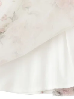 Vestito in cotone e tulle con fiore