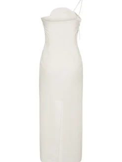 Vestito in gabardina con rosa