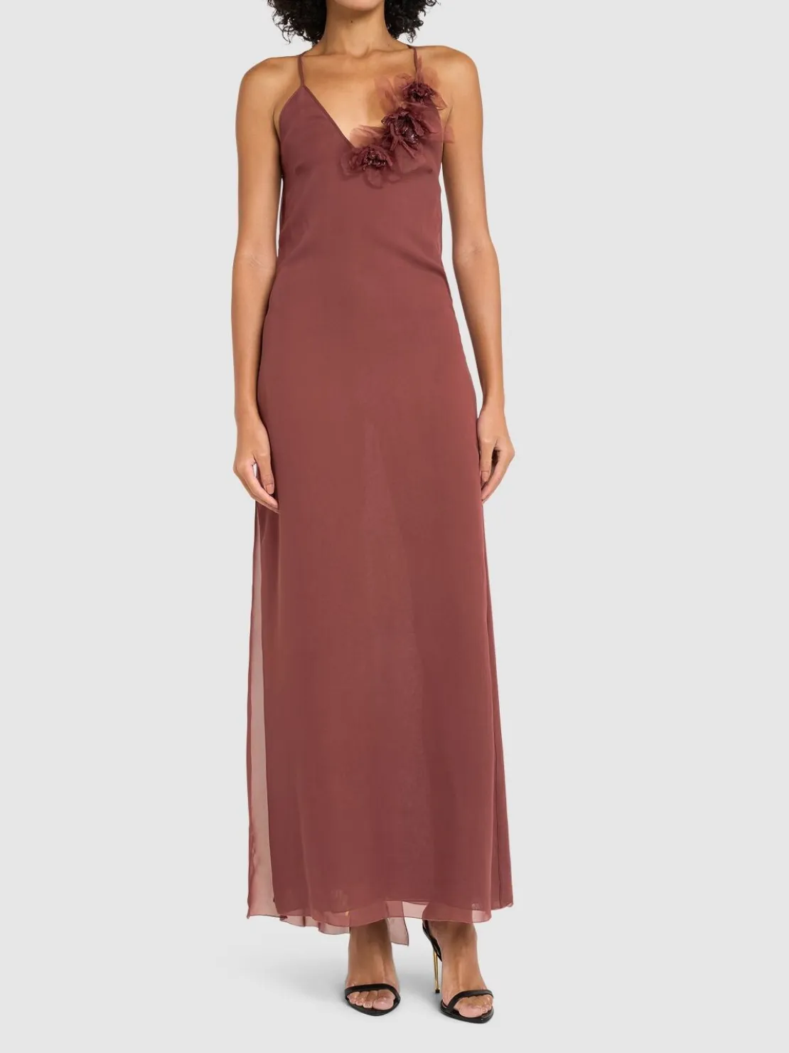 Vestito in georgette con fiori