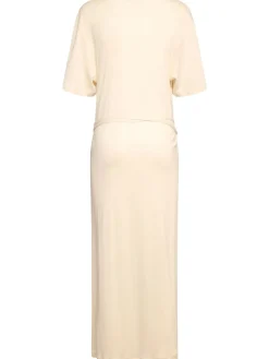 Vestito in jersey a costine con cintura
