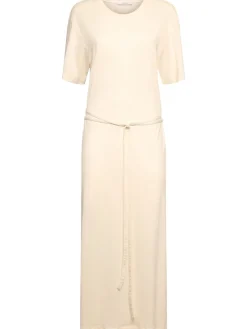 Vestito in jersey a costine con cintura