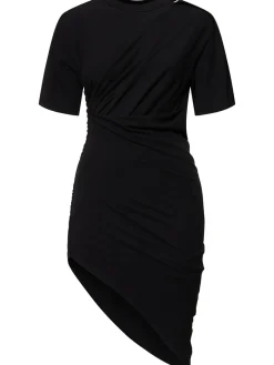 Vestito in jersey di misto cotone drappeggiato